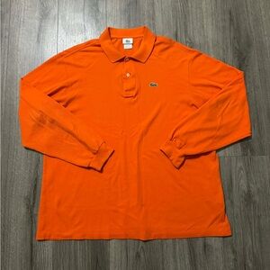 Lacoste Orange Long Sleeve Polo Shirt